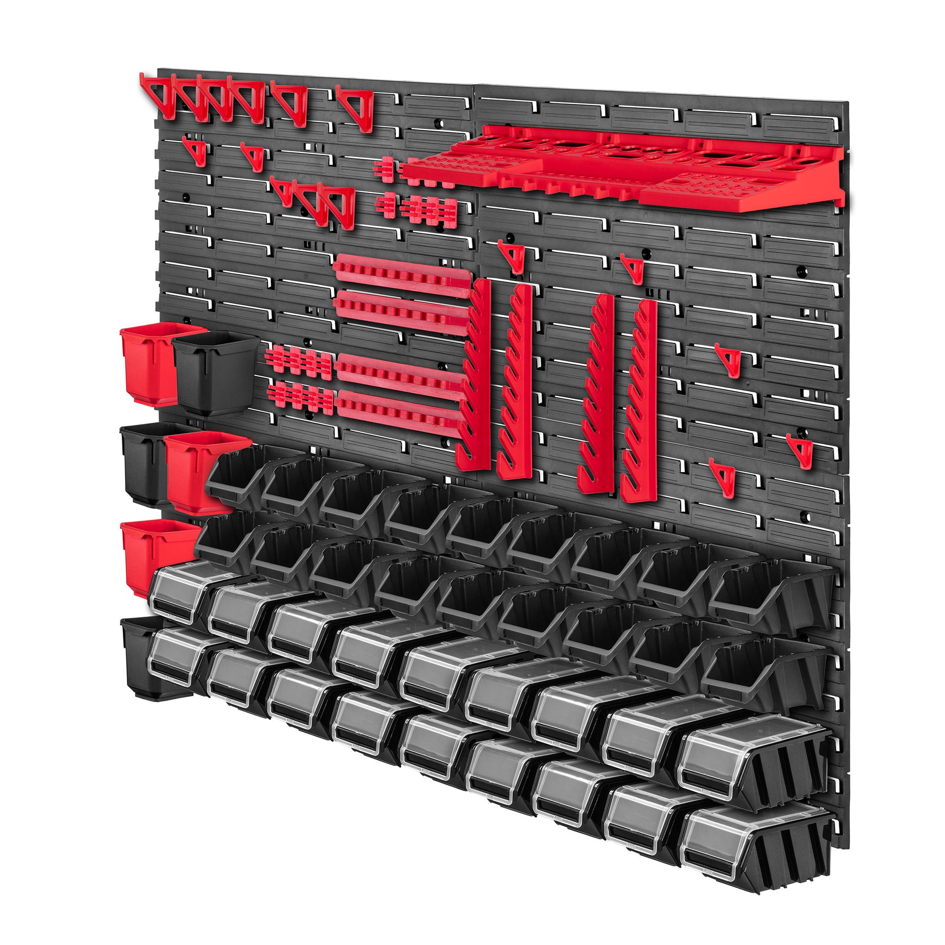 Tablica warsztatowa Lokke 83 elementy 116 x 78 cm, czarno czerwona