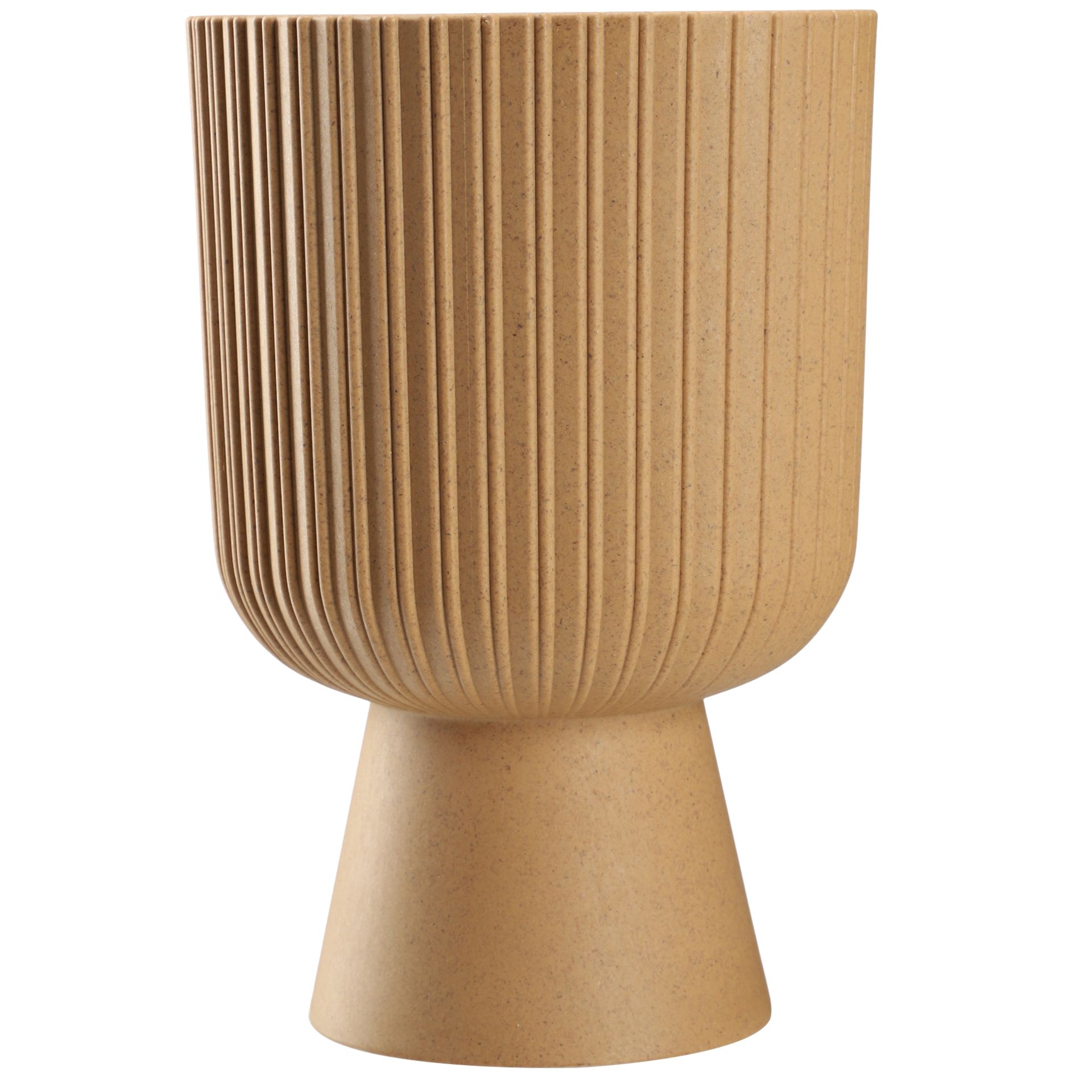 Doniczka na nóżce Golem Eco 14 cm, naturalne drewno