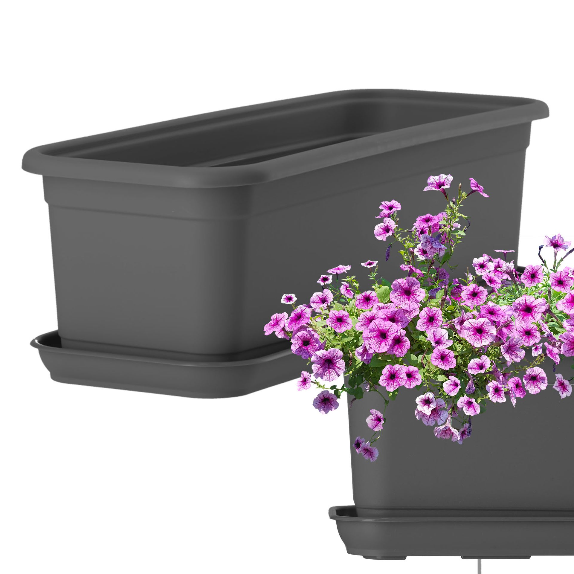 Skrzynka balkonowa z podstawką Evron 40 cm, antracyt