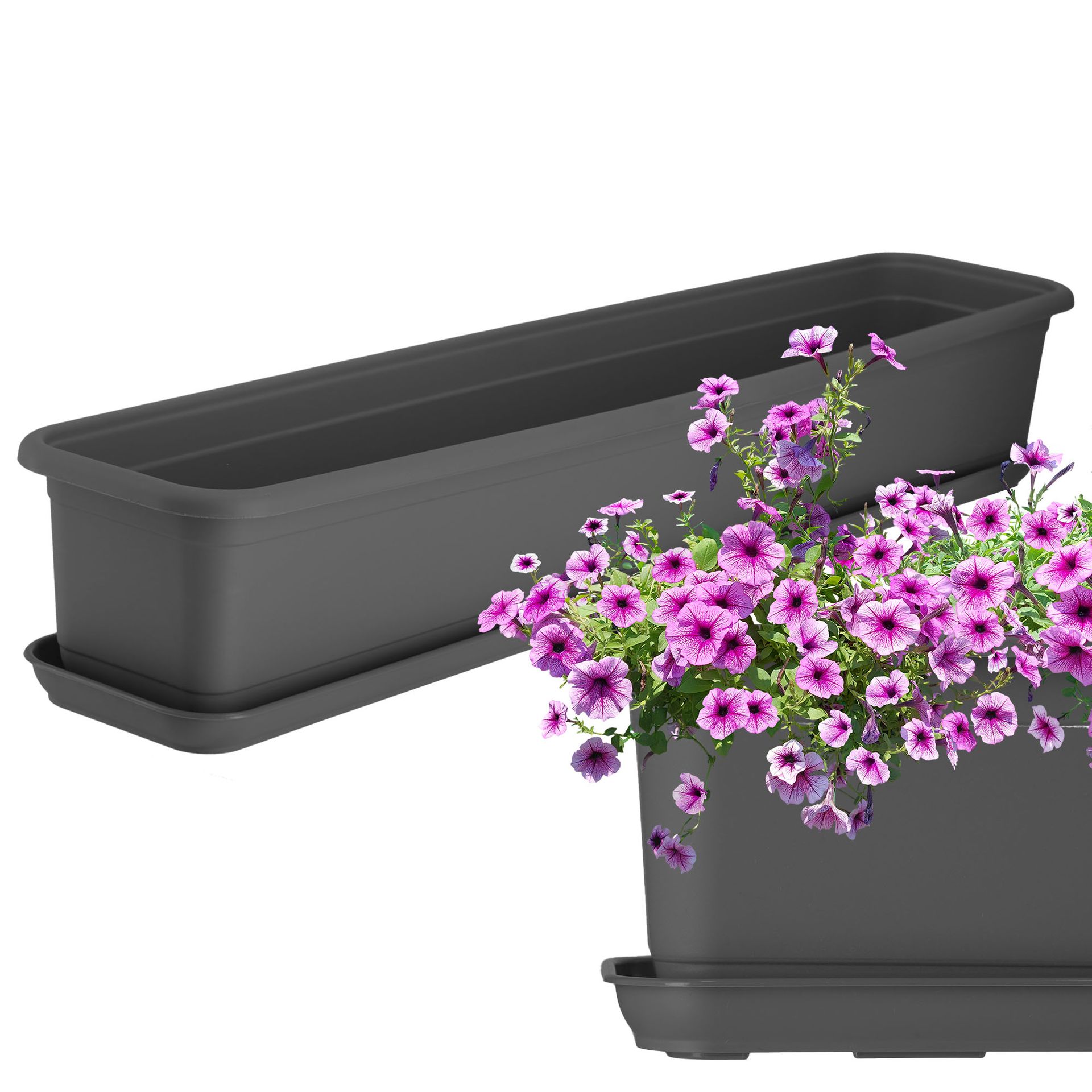 Skrzynka balkonowa z podstawką Evron 80 cm, antracyt