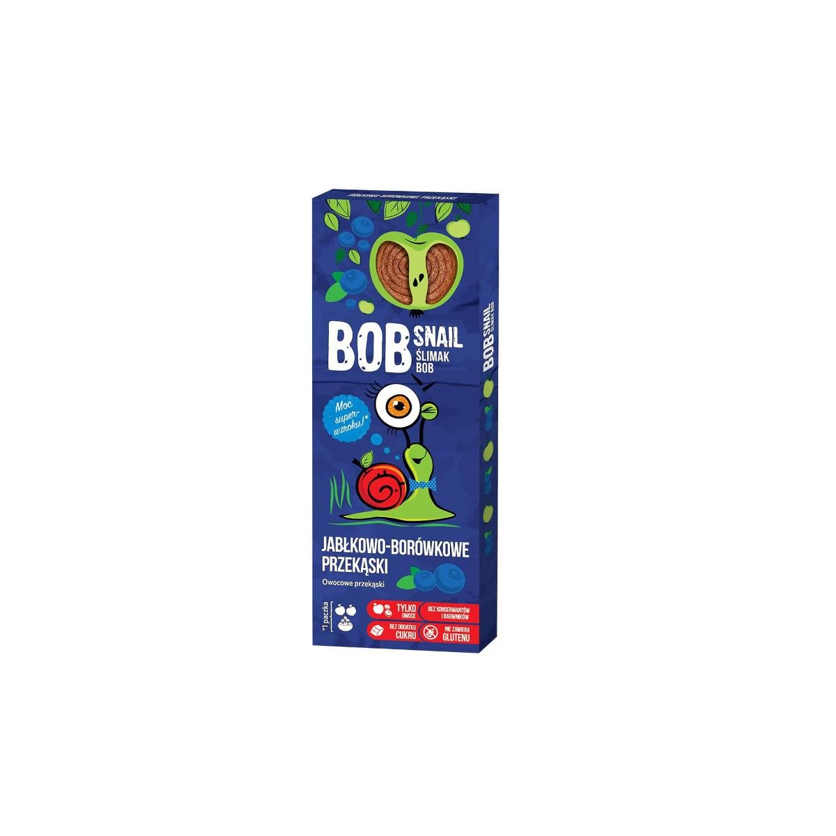 BobSnail | Eco-Snack sp. z o.o. BobSnail | Eco-Snack sp z o.o Przekąska jabłkowo-borówkowa z owoców bez dodatku cukru 30 g BobSnail M00-1B43-687FD