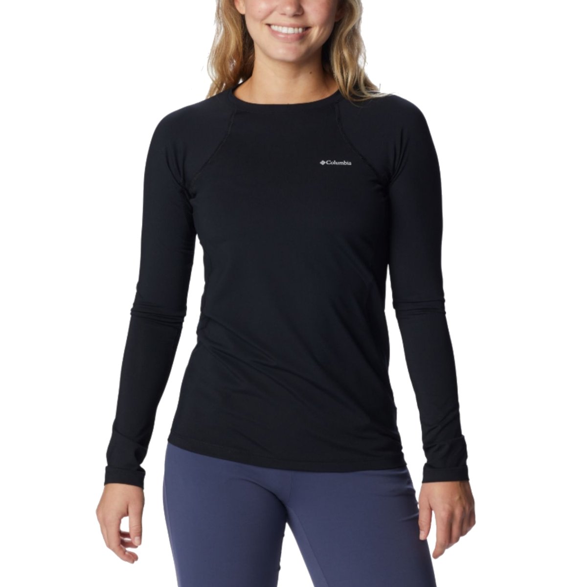 Columbia Midweight Stretch Long Sleeve Top 1639021011, Kobieta, Longsleeve kompresyjny, Czarny