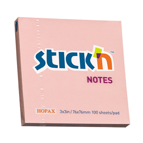 Stick`N Notes samoprzylepny 76x76mm RÓŻOWY PASTEL