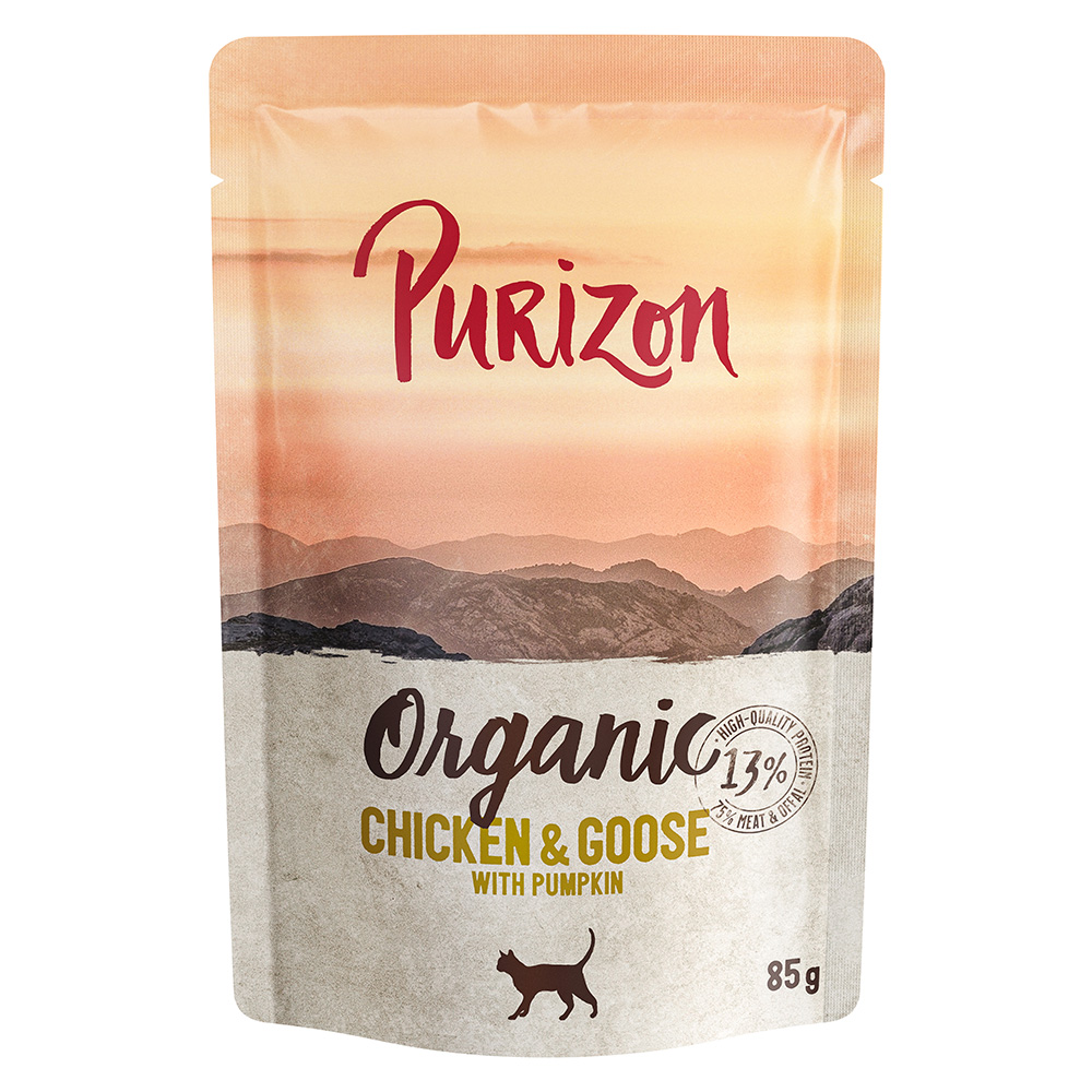 Purizon Organic, 6 x 85 g - Kurczak z gęsią oraz dynią