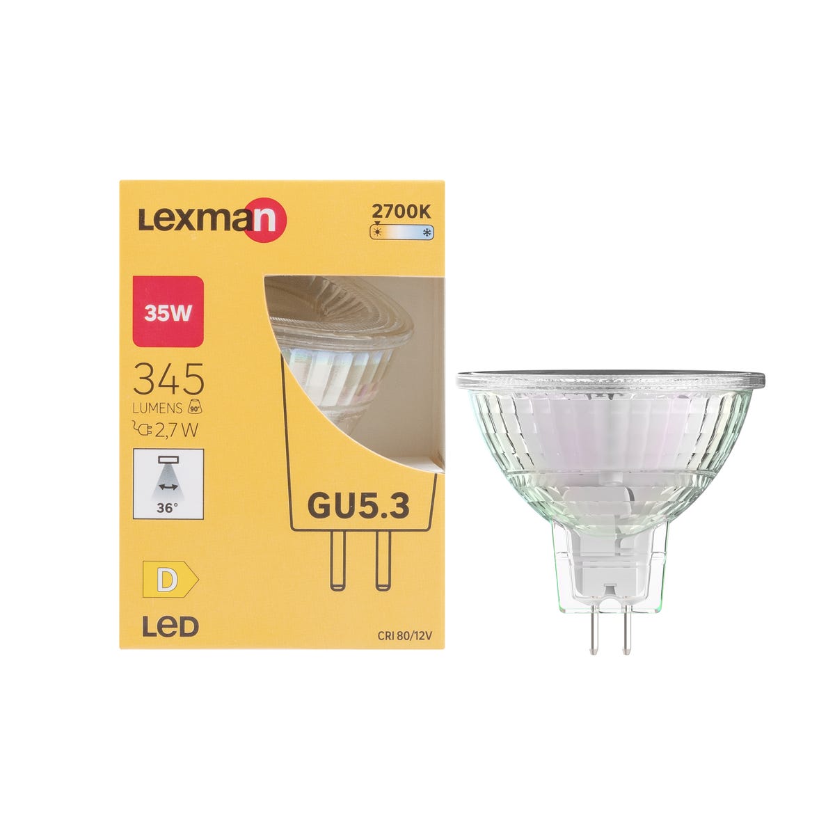 Żarówka LED GU5.3 2,7 W 345 lm Ciepła biel Lexman