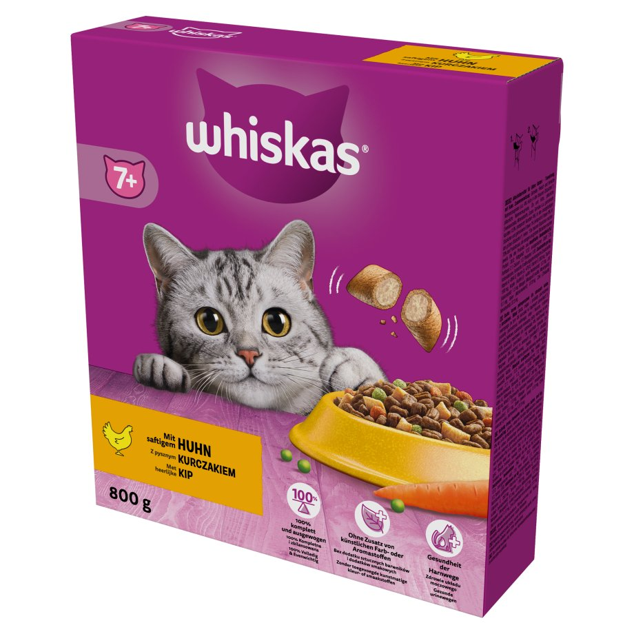 Whiskas - Karma sucha z kurczakiem dla starszych kotów