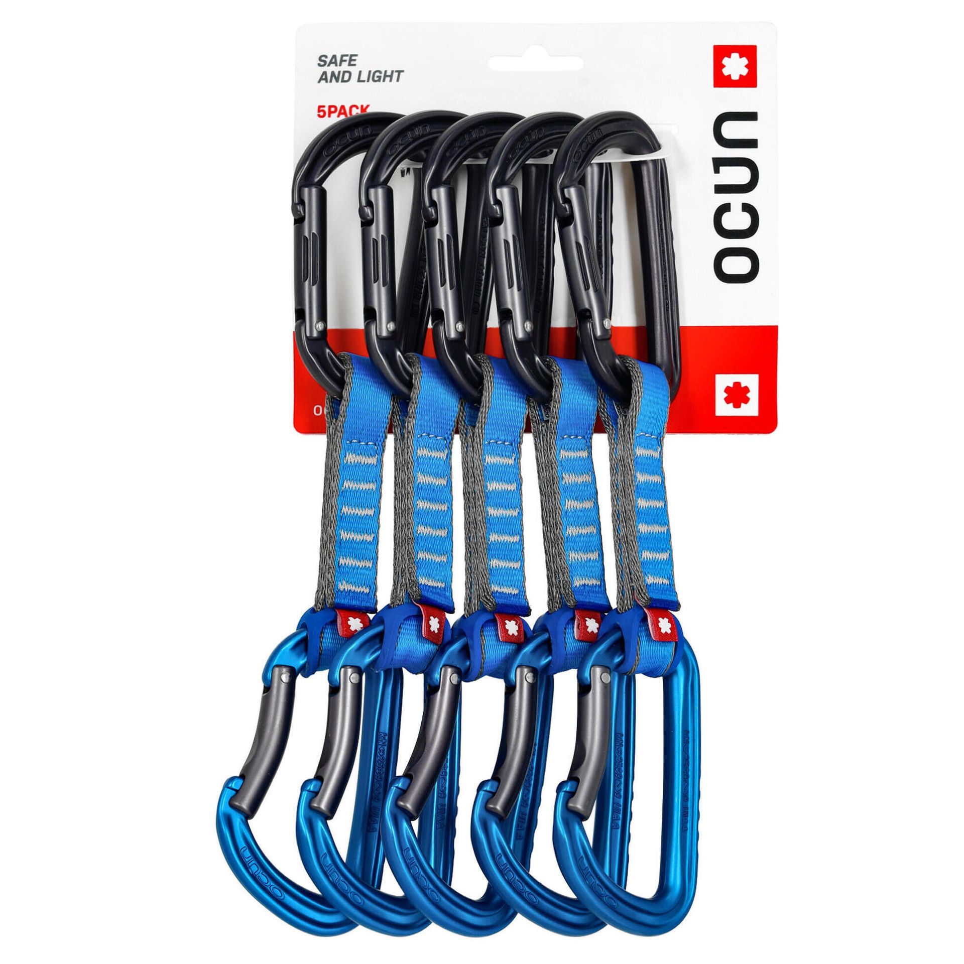 Ocun zestaw ekspresów wspinaczkowych Falcon QD PA 16 mm/10 cm 5 pak Blue