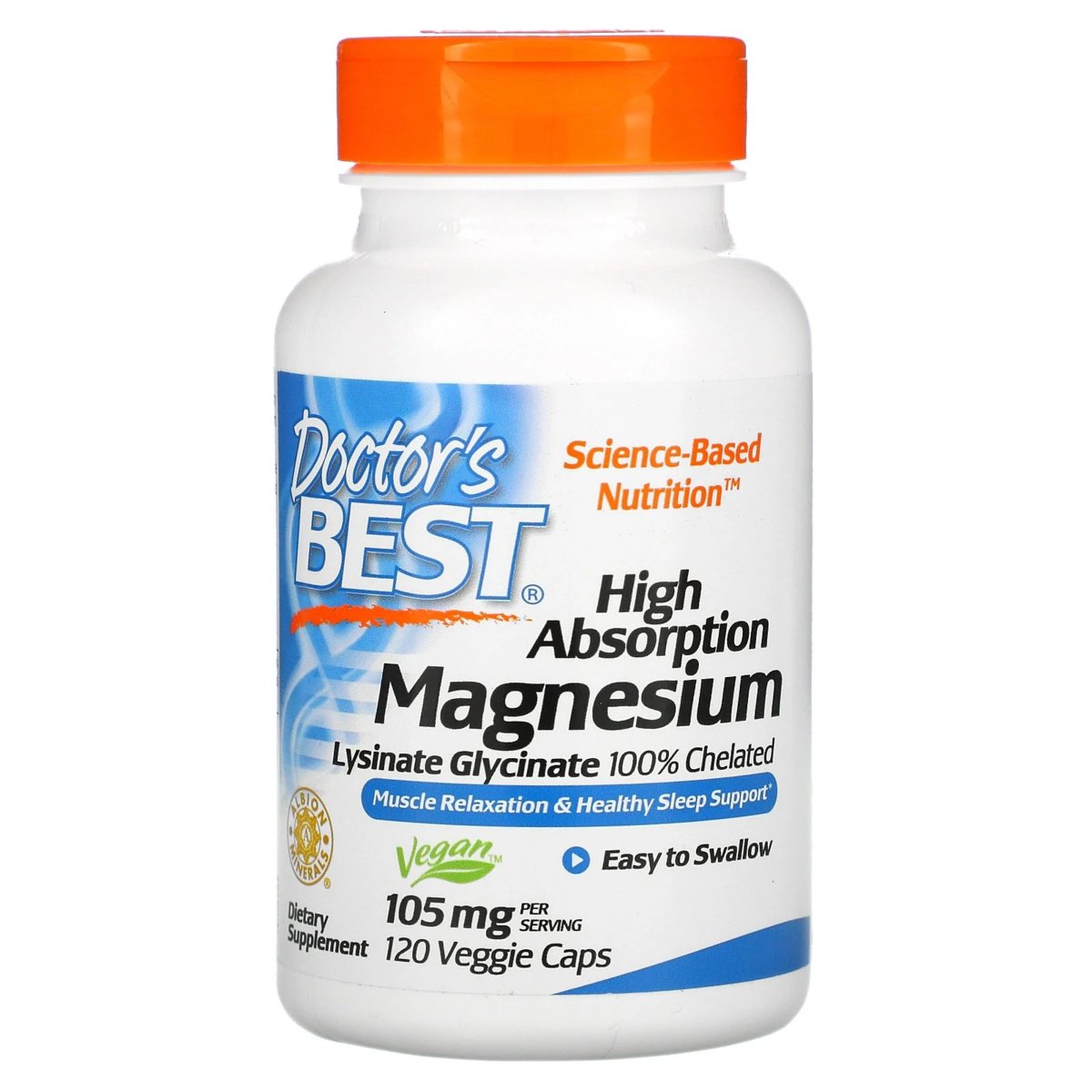 Doctor's Best, High Absorption Magnesium, 120kaps.