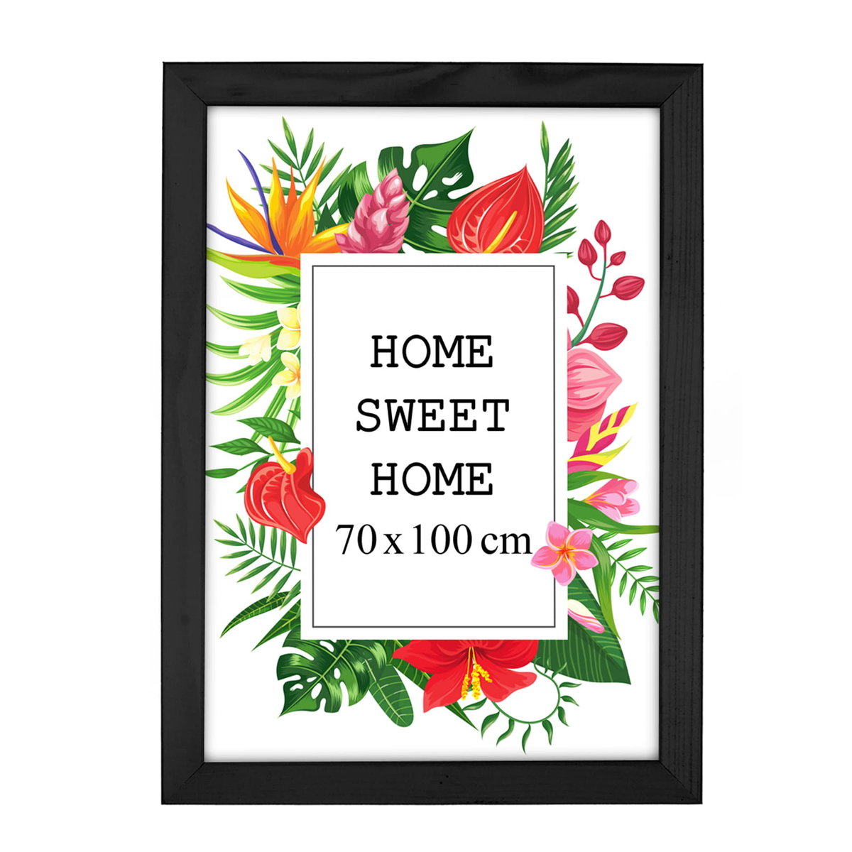 Ramka na zdjęcia 70x100 cm, drewniana w kolorze czarnym