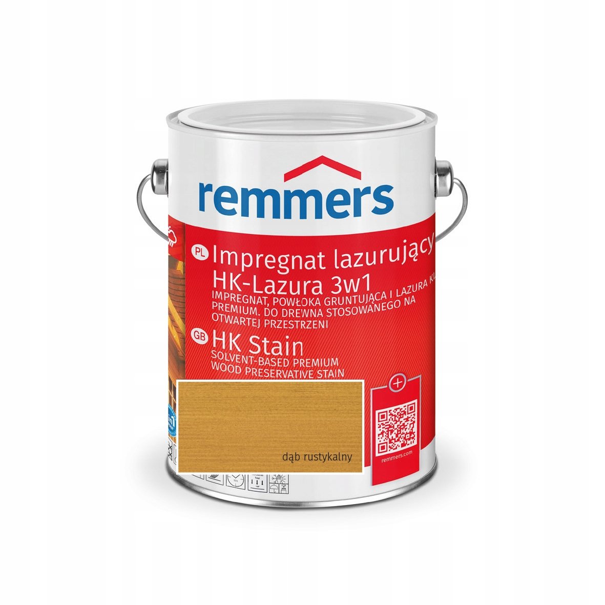 Remmers Impregnat Hk-Lazura 3W1 Dąb rustykalny 10L