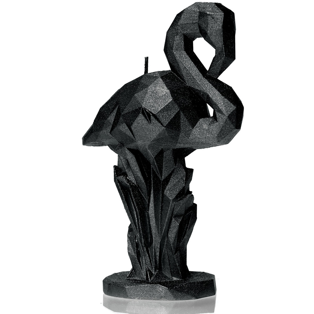 Świeca Flamingo Low-Poly Black Metallic