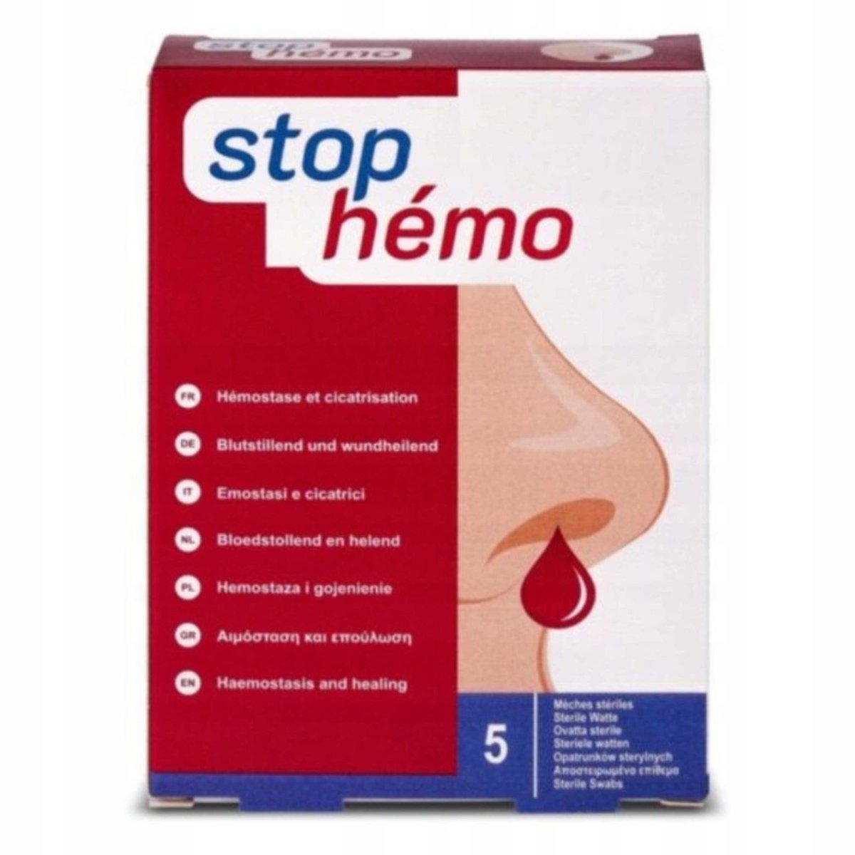 n d Stop Hemo Opatrunek hemostatyczny z alginianem wapnia, 5szt. 9068877