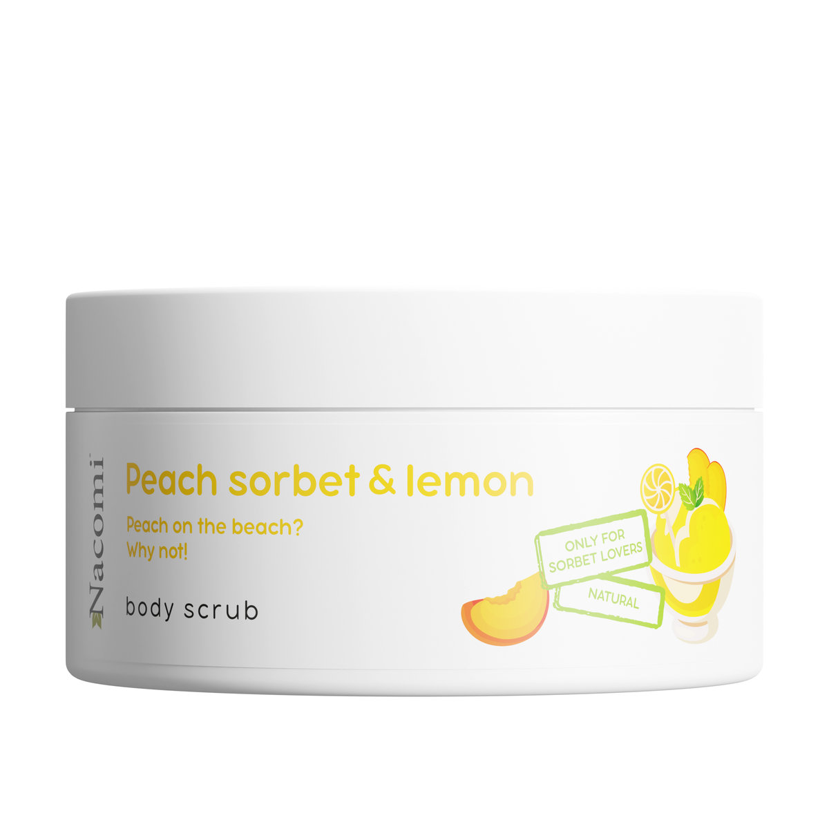 Nacomi - Peach Sorbet & Lemon Body Scrub - Peeling do ciała - Brzoskwiniowy sorbet i Cytryna - 100 ml