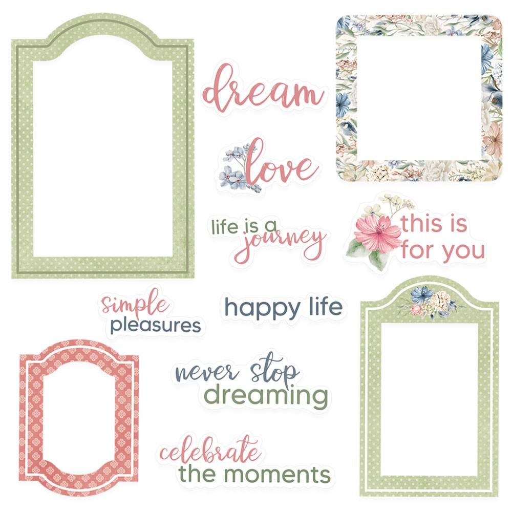 Zestaw elementów Frames and Words Lady's Diary, 12szt.