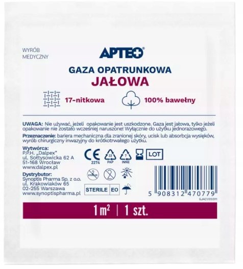 APTEO CARE Gaza opatrunkowa jałowa 1m2 17n, 1 szt.