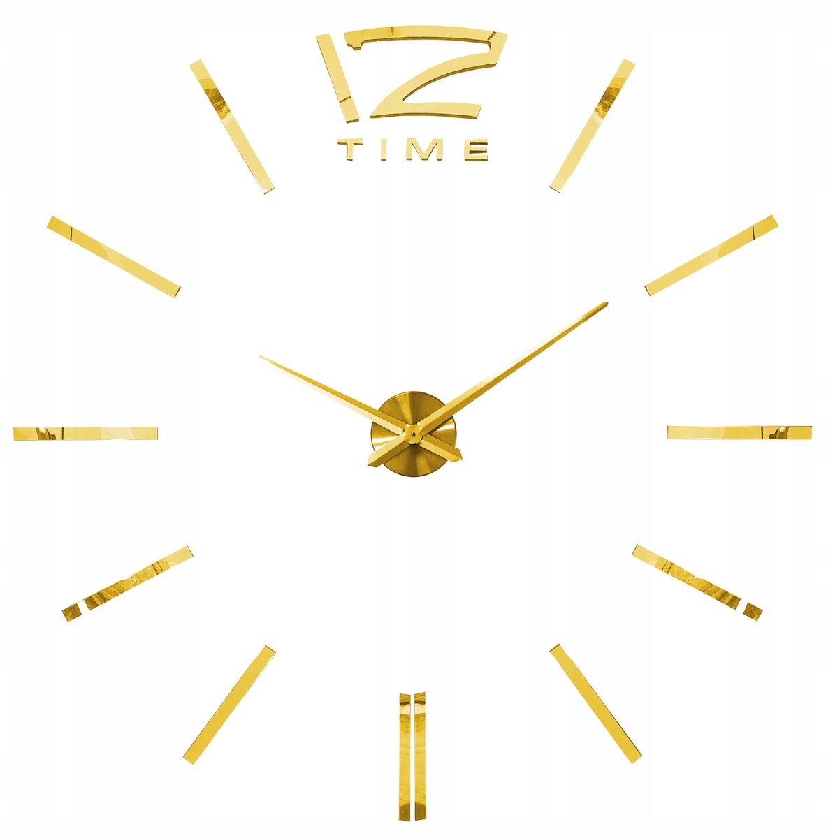 Zegar ścienny złoty 3D przylewany na ścianę 80-130 cm