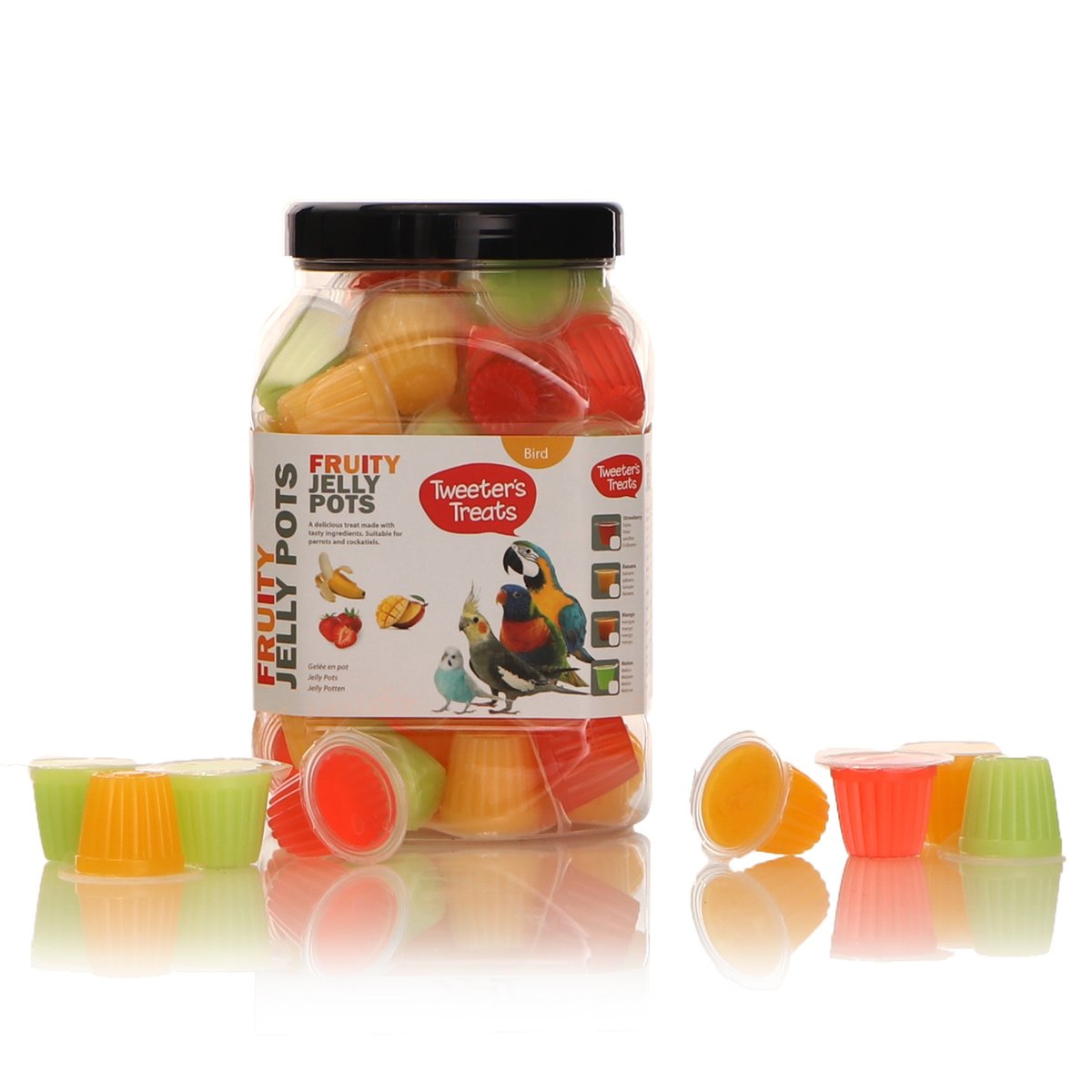 Happypet Tweeter'S Treats Fruity Jelly Pots 60 Sztuk - Mix Smaków