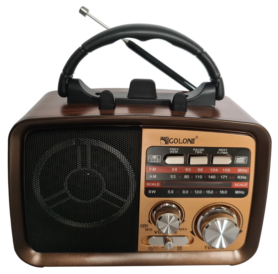 Radio Vintage Prl Fm Akumulatorowe Z Bluetooth Usb Icf-F21  Kol.3 Brązowy Dolny