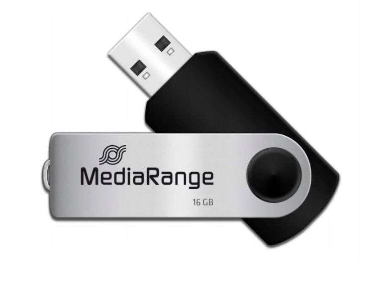 MediaRange MR910 pamięć USB 16 GB USB Type-A / Micro-USB 2.0 Czarny, Srebrny, Nośnik Pendrive USB