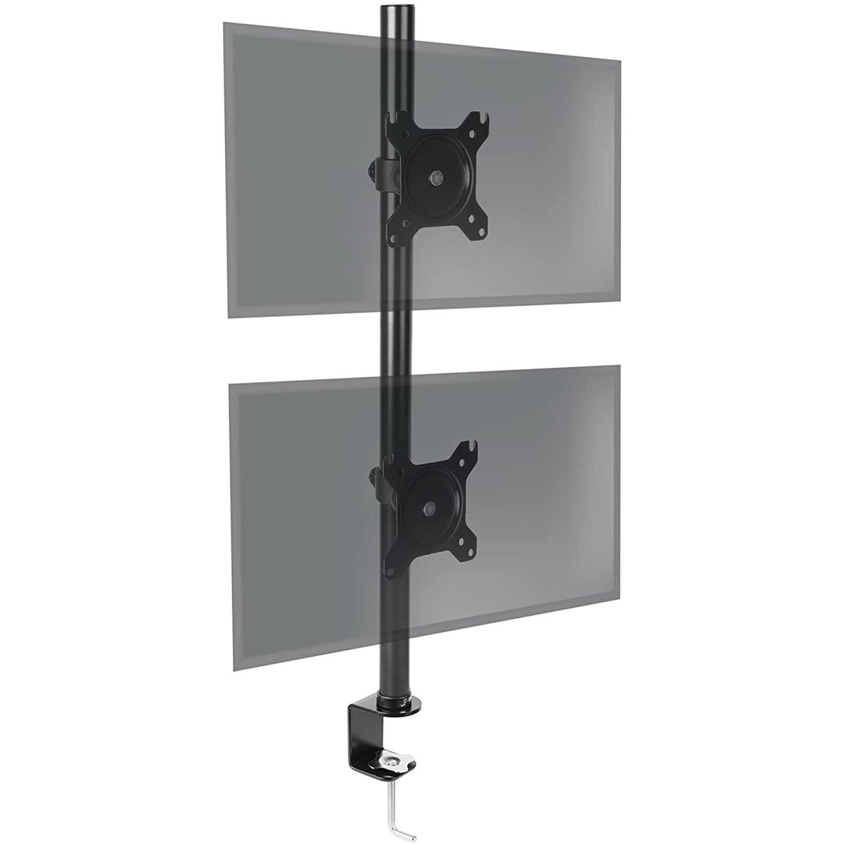 Duronic DM15V2 Uchwyt dwa monitory pionowo z 2x8kg VESA 75 lub 100 do 8 kg na ramię dwa monitory 13-32 cali czarny