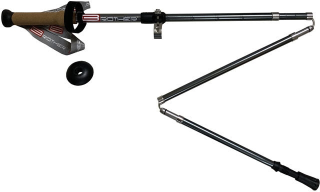 Specjalne 5-częściowe kije trekkingowe z korkową rączką, 1 para z akcesoriami 115 - 135 cm
