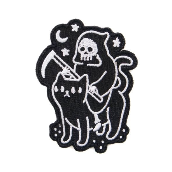 Naprasowanka termo Kostucha i Czarny Kot Naszywki naprasowanki na ubrania 6,5x6 cm