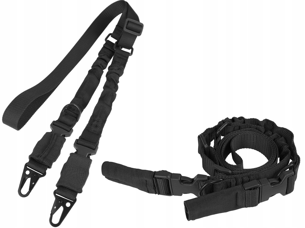 Dominator Pas Nośny 2- Point Klamry Bungee Czarny
