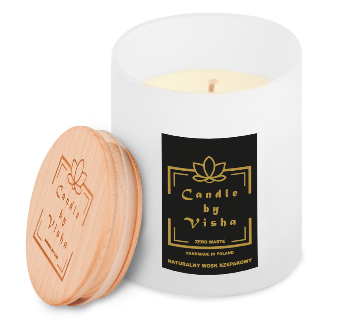 Naturalna świeca zapachowa z rzepaku - Rose & Peony – biała
