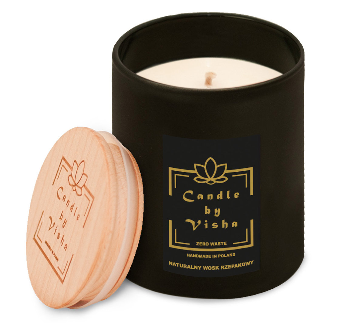 Naturalna świeca zapachowa z rzepaku -Strawberry Candle - czarna