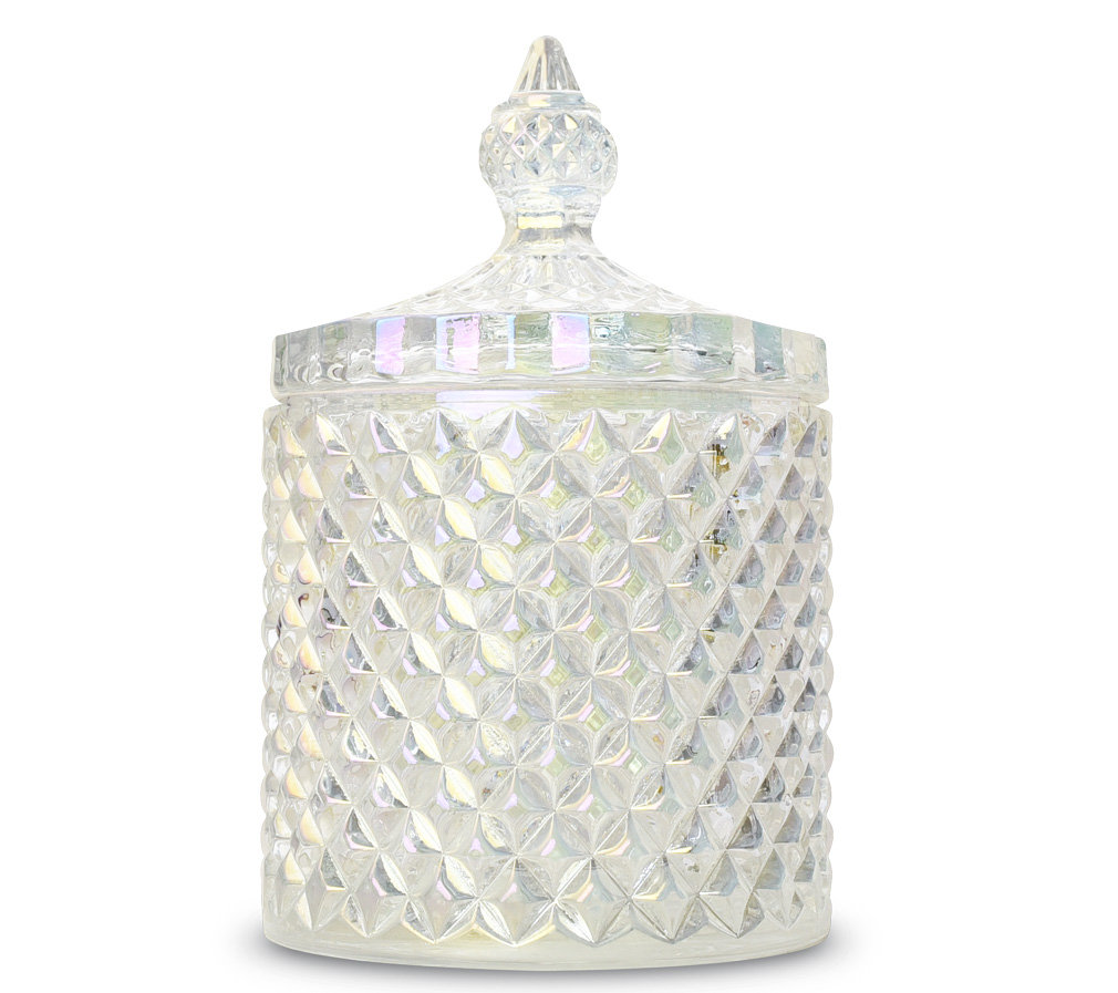 Szkło do świec - kryształowy pojemnik 300 ml od Candle by Visha - holograficzny