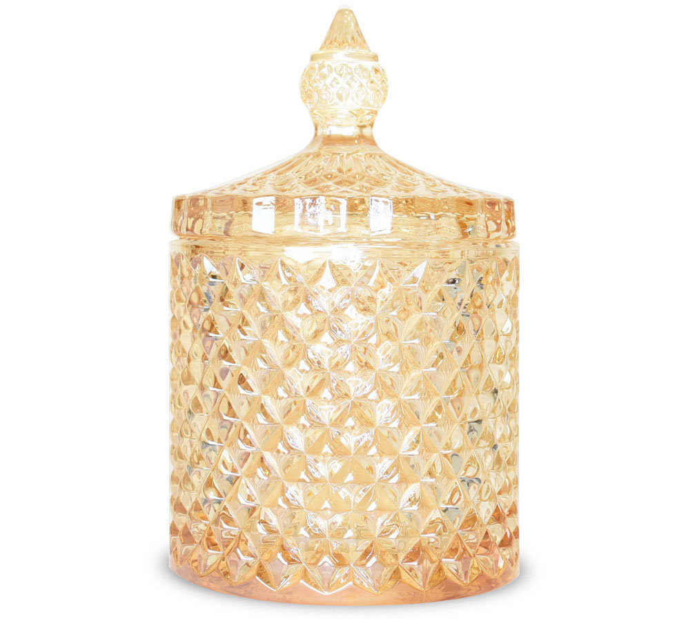 Szkło do świec - kryształowy pojemnik 300 ml od Candle by Visha - miedziany