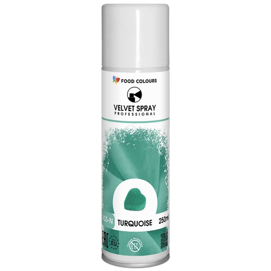Food Colours Spray velvet zamsz turkusowy 250ml