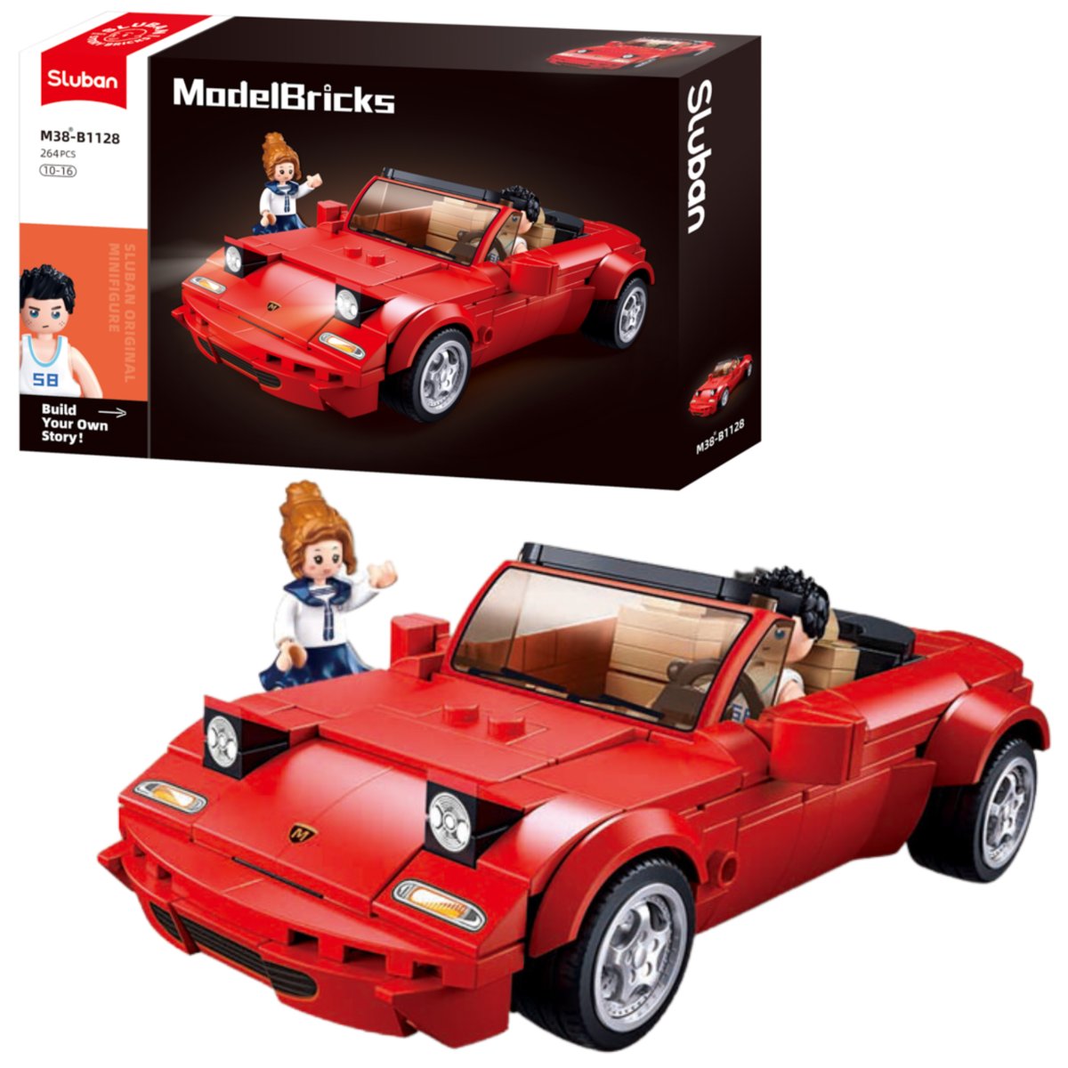 Klocki Sluban Samochód Auto Pojazd Autko Mx5