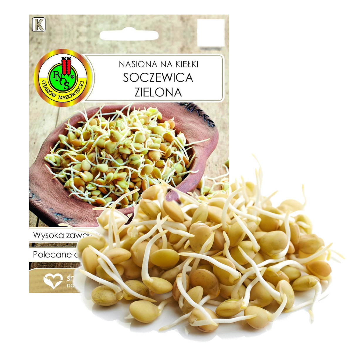 Nasiona na kiełki soczewica z systemem tradycyjnym