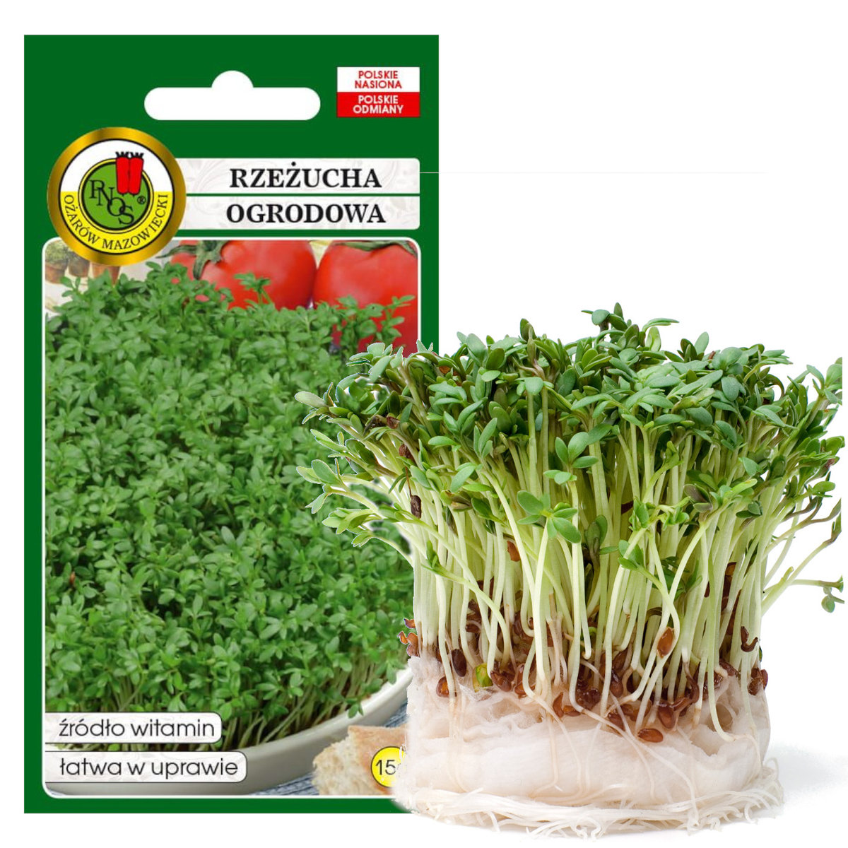 RZEŻUCHA OGRODOWA 15g DUŻO WITAMIN NASIONA BEZ GMO