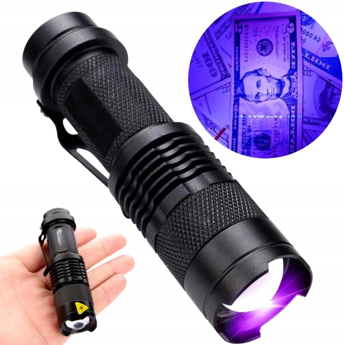 Tester Latarka UV Detektor LED dioda Bursztyn Mocz