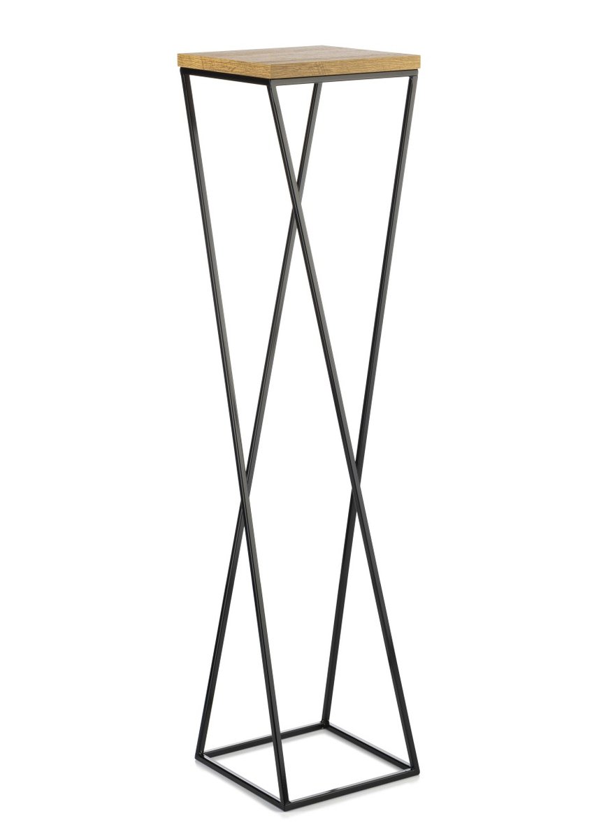 HowHomely Kwietnik stojący metal 100 cm LOFT MDF DD.15417
