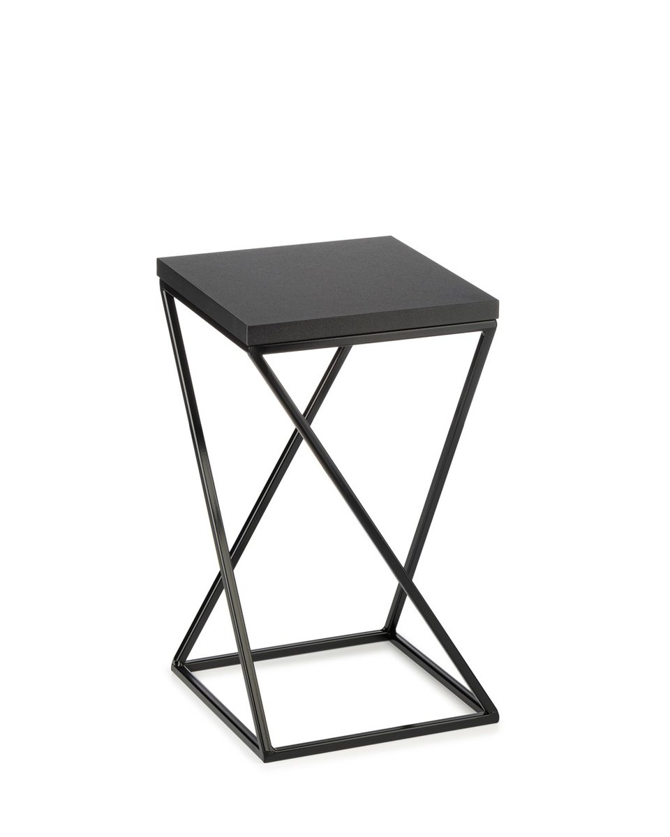 HowHomely Kwietnik stojący 40 cm blat MDF czarny DD.15476