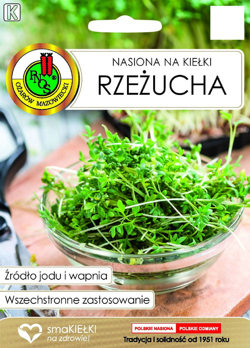 Nasiona na kiełki rzeżucha z systemem tradycyjnym
