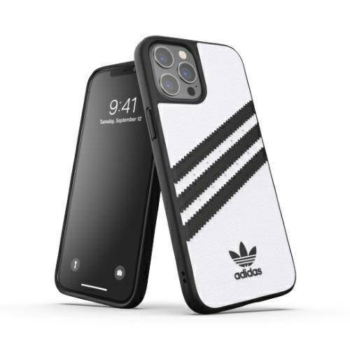 Adidas Etui zaprojektowane do iPhone 12 Pro Max 6.7, sprawdzone pod kątem upadku, podwyższone krawędzie, oryginalne formowane etui ochronne, białe/czarne EX7892