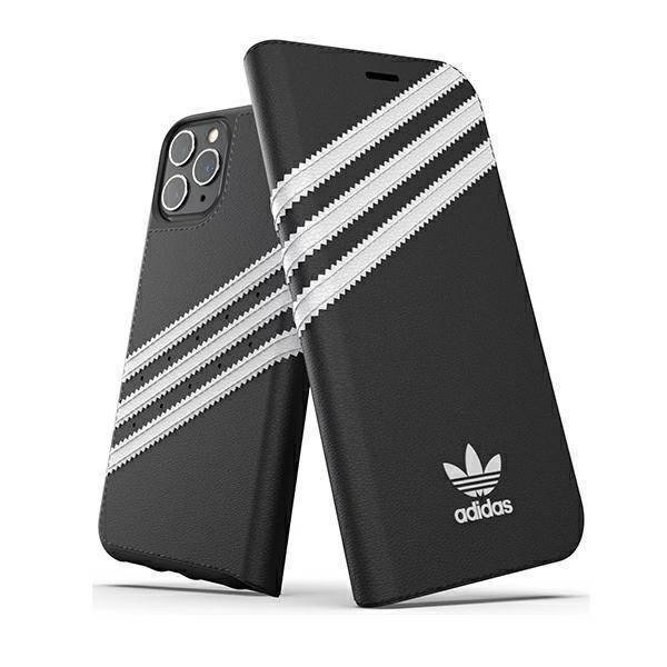 Adidas Oryginalne etui kompatybilne z iPhone 11 Pro, ochronne etui folio PU Booklet etui na telefon komórkowy - czarno-białe 36539