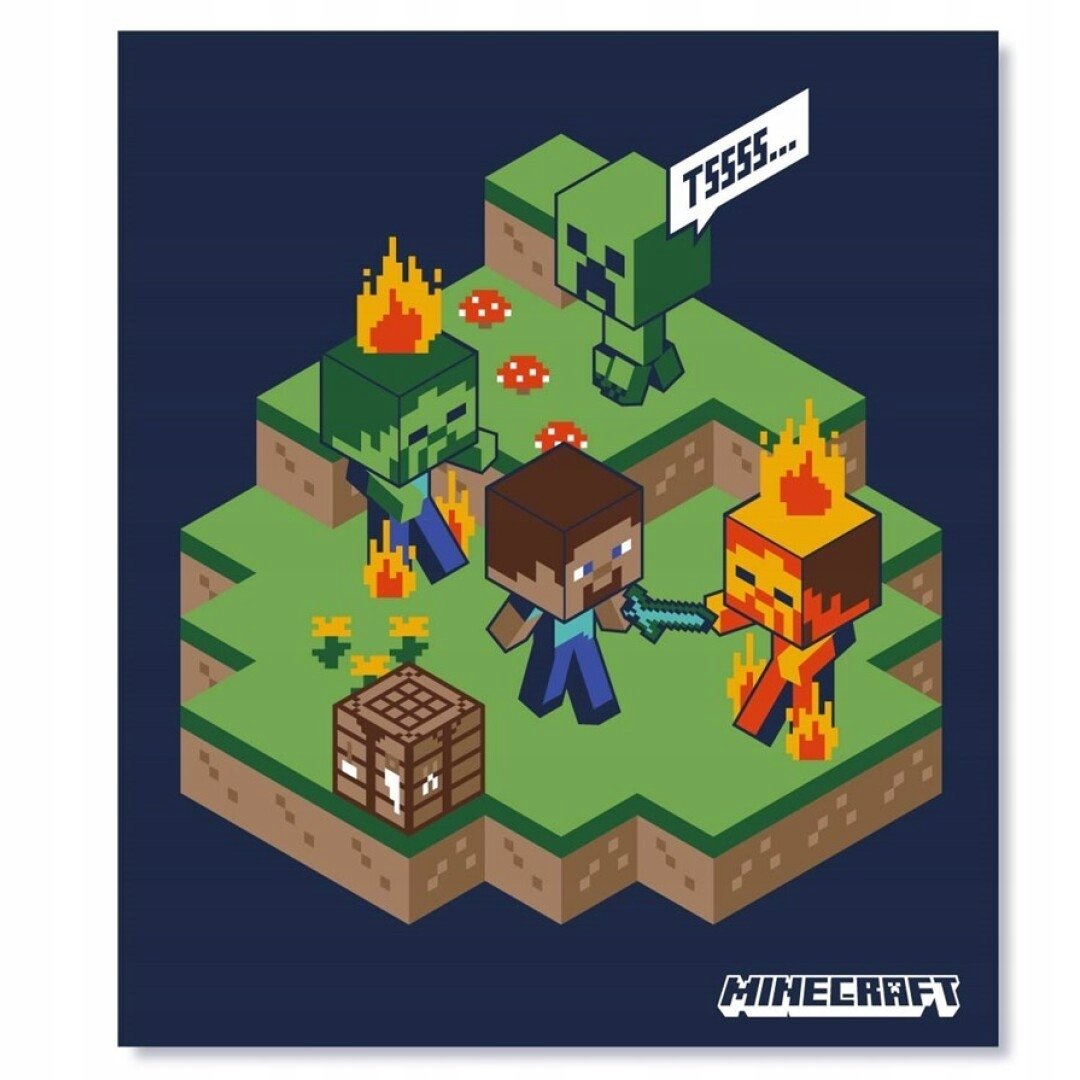 MINECRAFT CREEPER KOC POLAROWY DZIECIĘCY 110x140