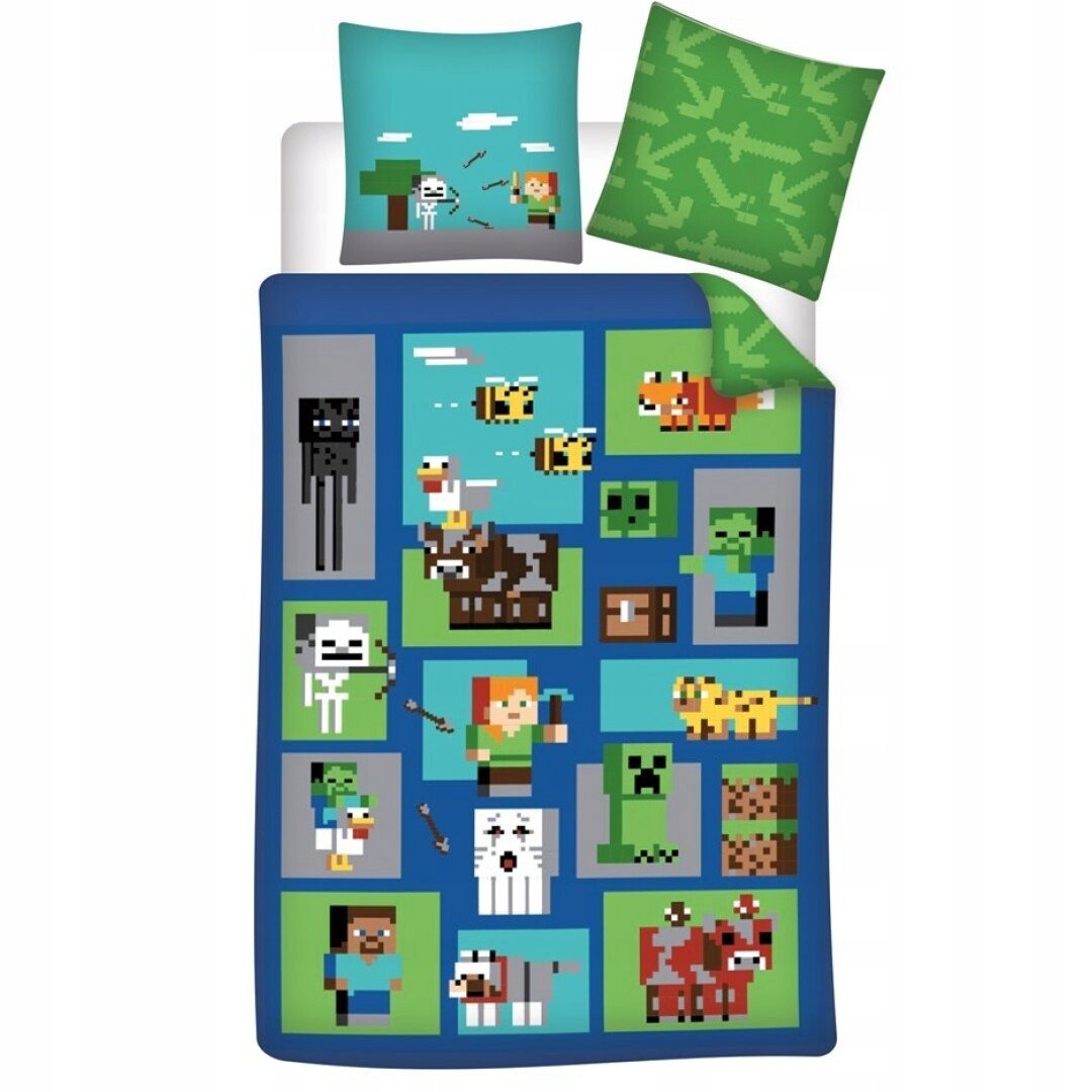 MINECRAFT CREEPER POŚCIEL BAWEŁNA BIO 140X200