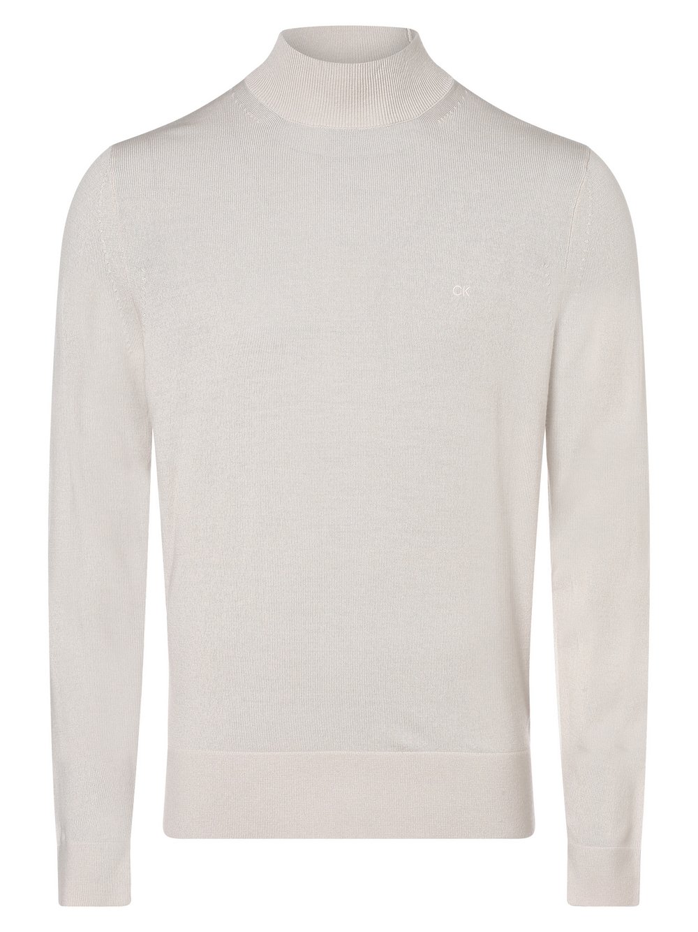 Calvin Klein - Męski sweter z wełny merino, beżowy