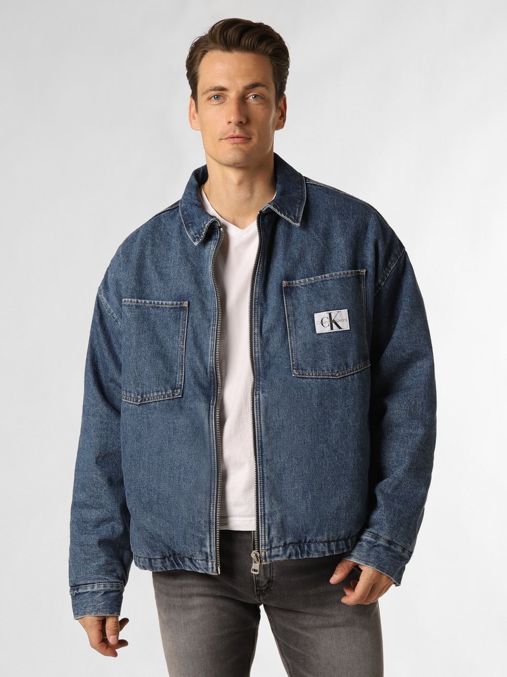Calvin Klein Jeans - Męska kurtka jeansowa, niebieski