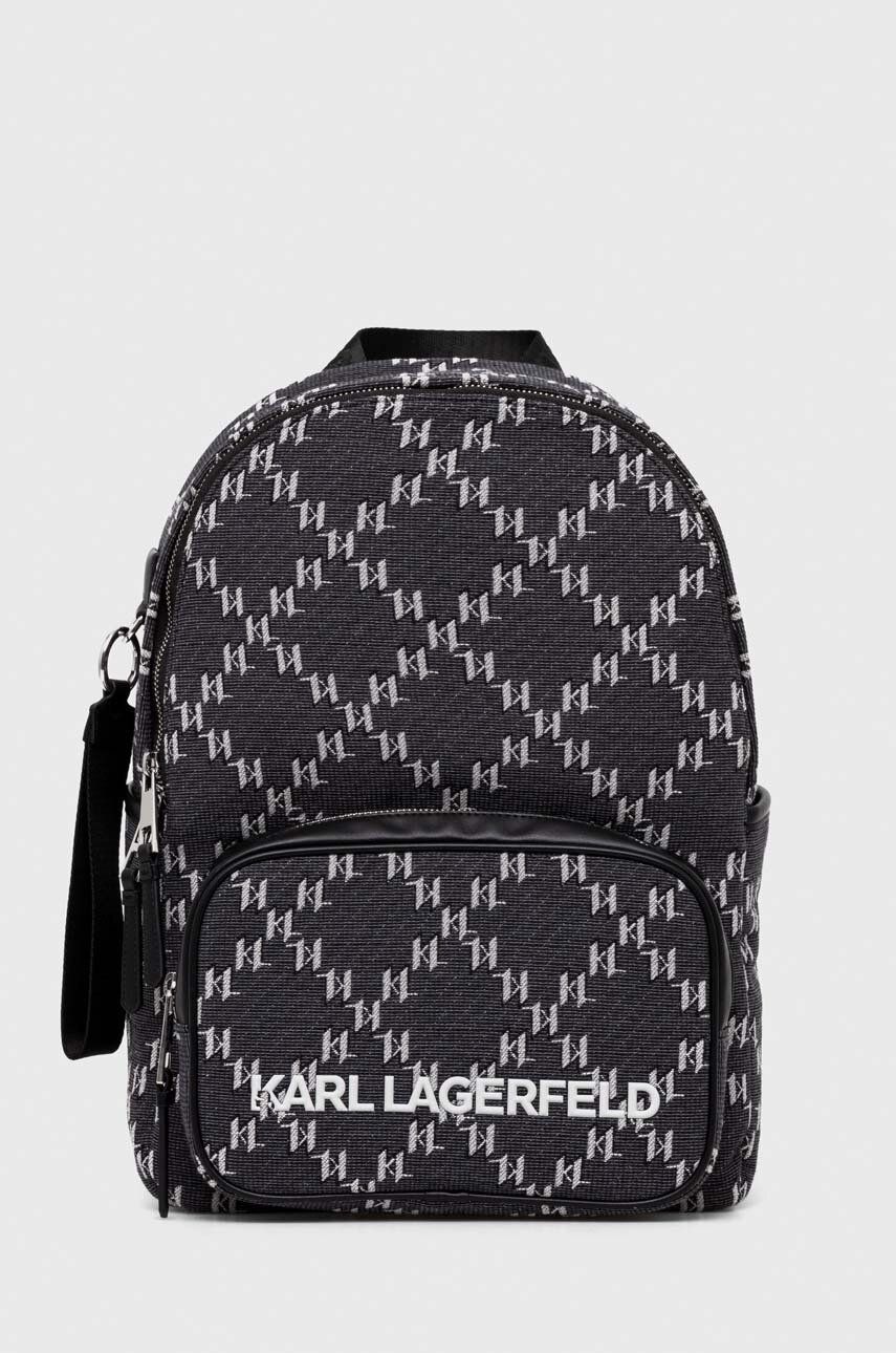 Karl Lagerfeld plecak damski kolor czarny duży wzorzysty