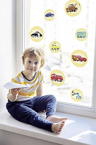 Obraz na okno Cars Ka-Chow Bubbles – rozmiar 30 x 30 cm, 2 arkusze – naklejka na okno, Disney, pokój dziecięcy, pokój dziecięcy, samochód