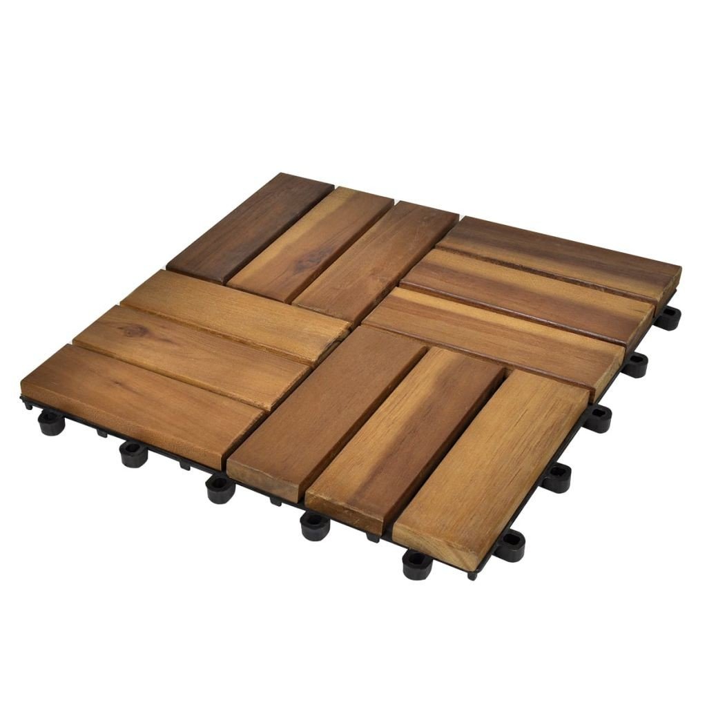 vidaXL Drewniane płytki tarasowe (30x30 cm) 10 w zestawie