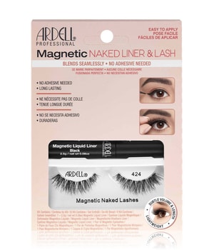 Ardell Magnetic Naked Lashes 424 zestaw Sztuczne rzęsy Magnetic Naked Lashes 424 1 szt. + eyeliner Magnetic Liquid Liner 2,5 g Black dla kobiet Black