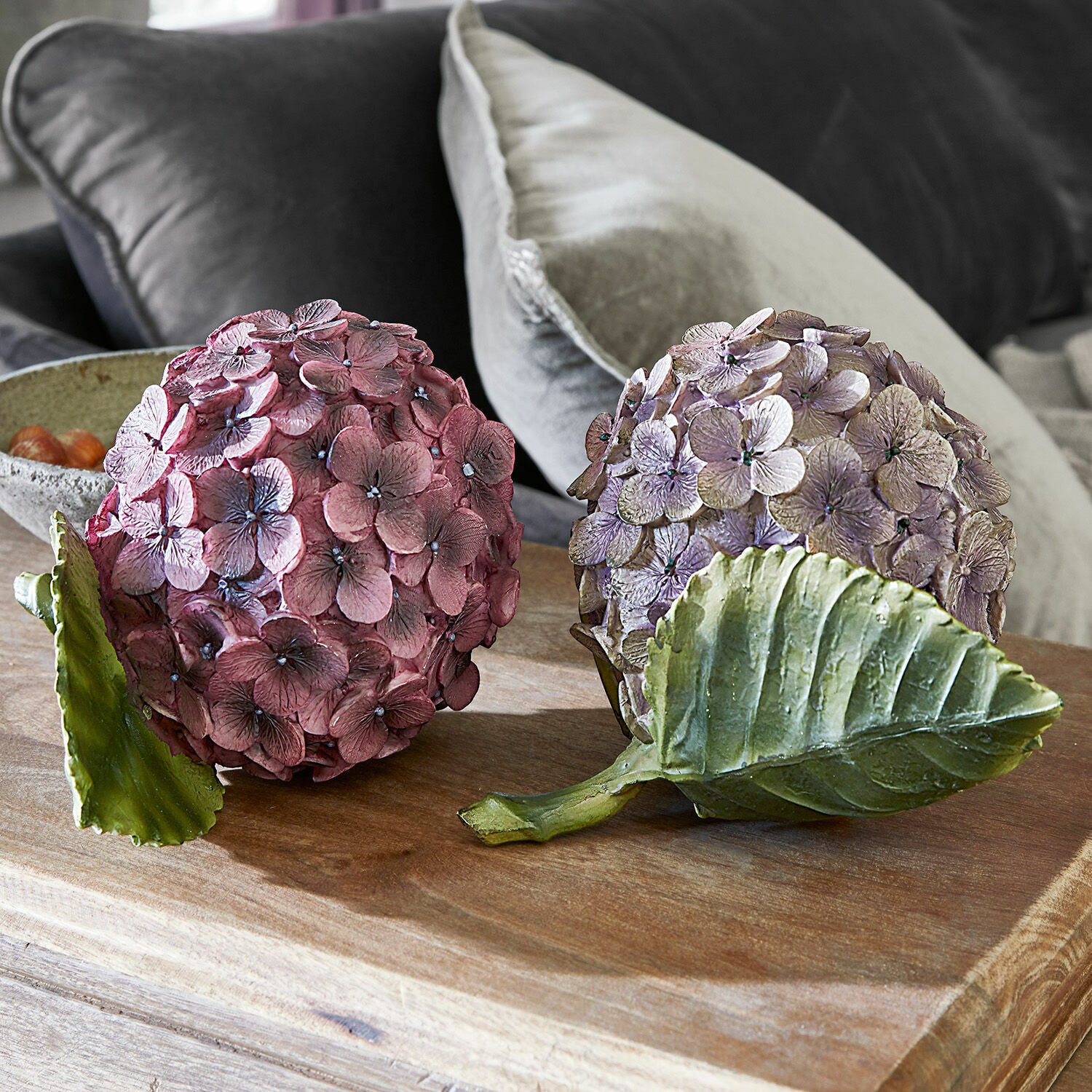 Dekoracja kwiatowa, zestaw 2 szt. Hortensie